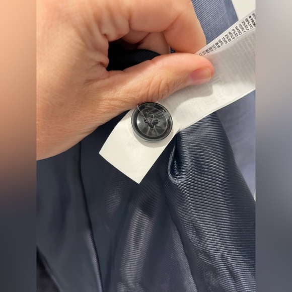 Banana Republic Blazer Inverted Collar One Button Blue NWOT 8 Tall career preppy - Picture 10 of 11